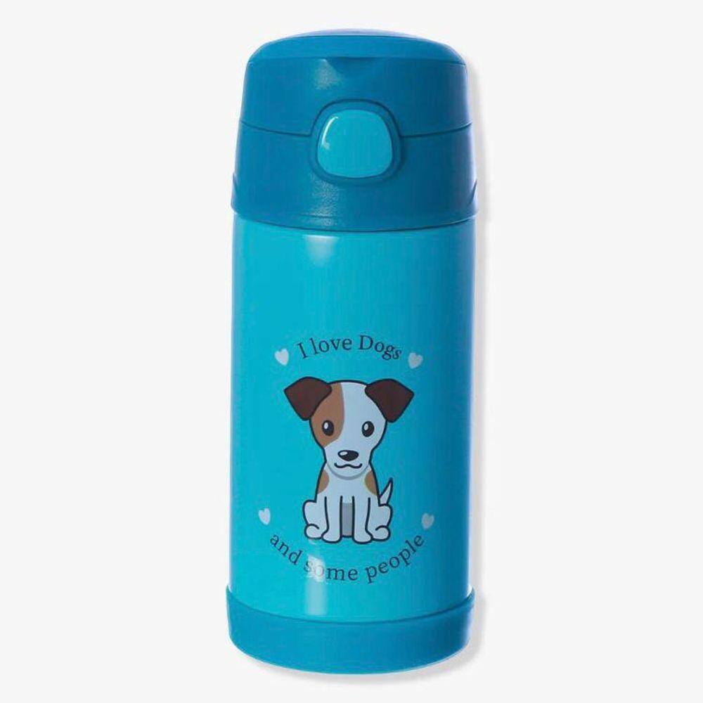 Garrafa Térmica Infantil Click Canudo 300ml I Love Dogs