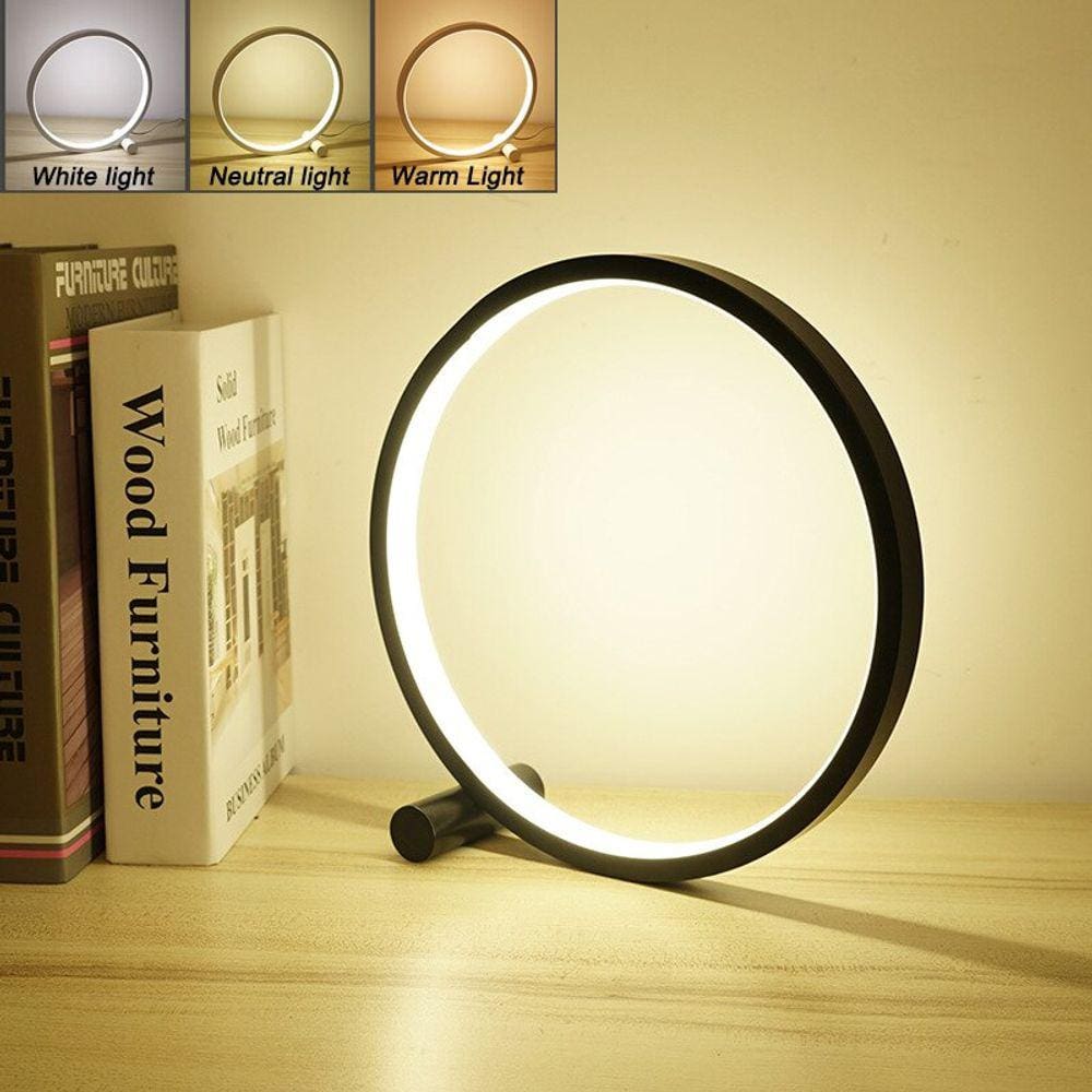 Simples redondo LED lâmpada de mesa luz noturna d