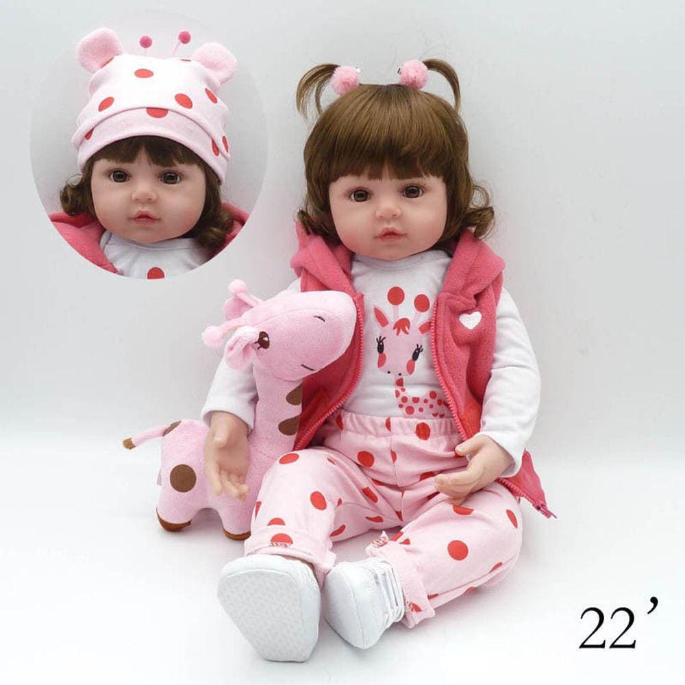 Boneca Reborn Baby Doll Liplasting, silicone realista, 48 cm, NPK