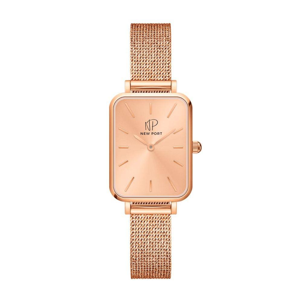 Relógio Feminino Quadrado Elegante de Pulso Luxo Gold Rosé