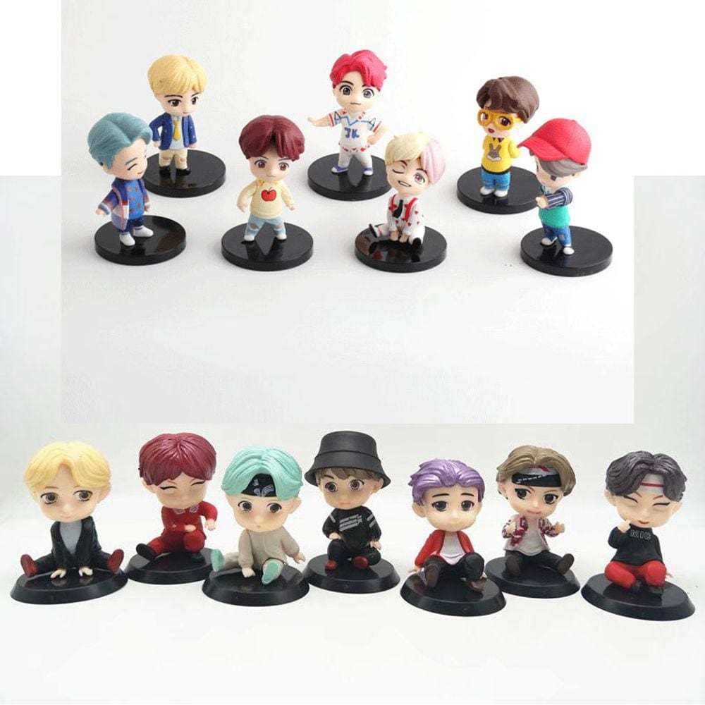 Conjunto de brinquedos para crianças BTS de 6 cm 14 peças com embalagem