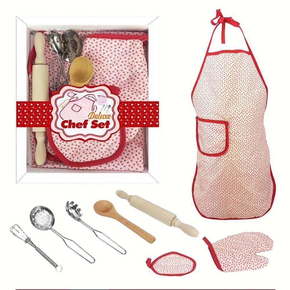 8pcs cozinha avental conjunto crianças assando luvas do chef