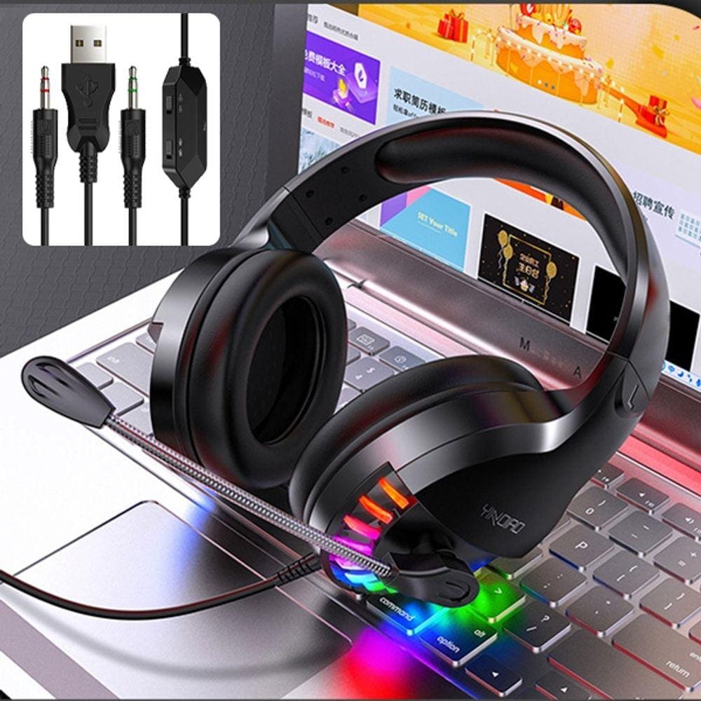 YINDIAO fone de ouvido para jogos com fio com microfone