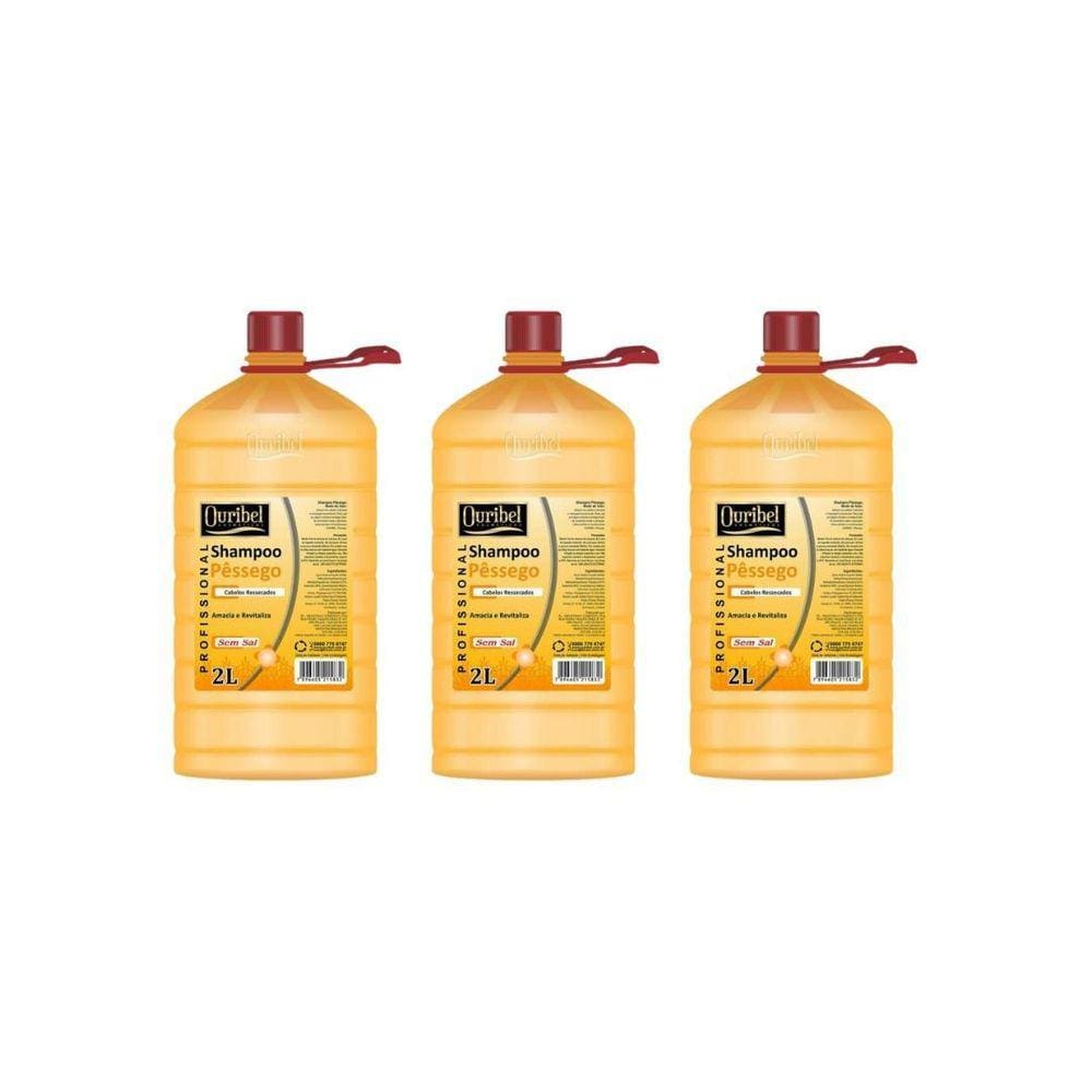 Shampoo Ouribel 2000Ml Pessego - Kit C/3Un