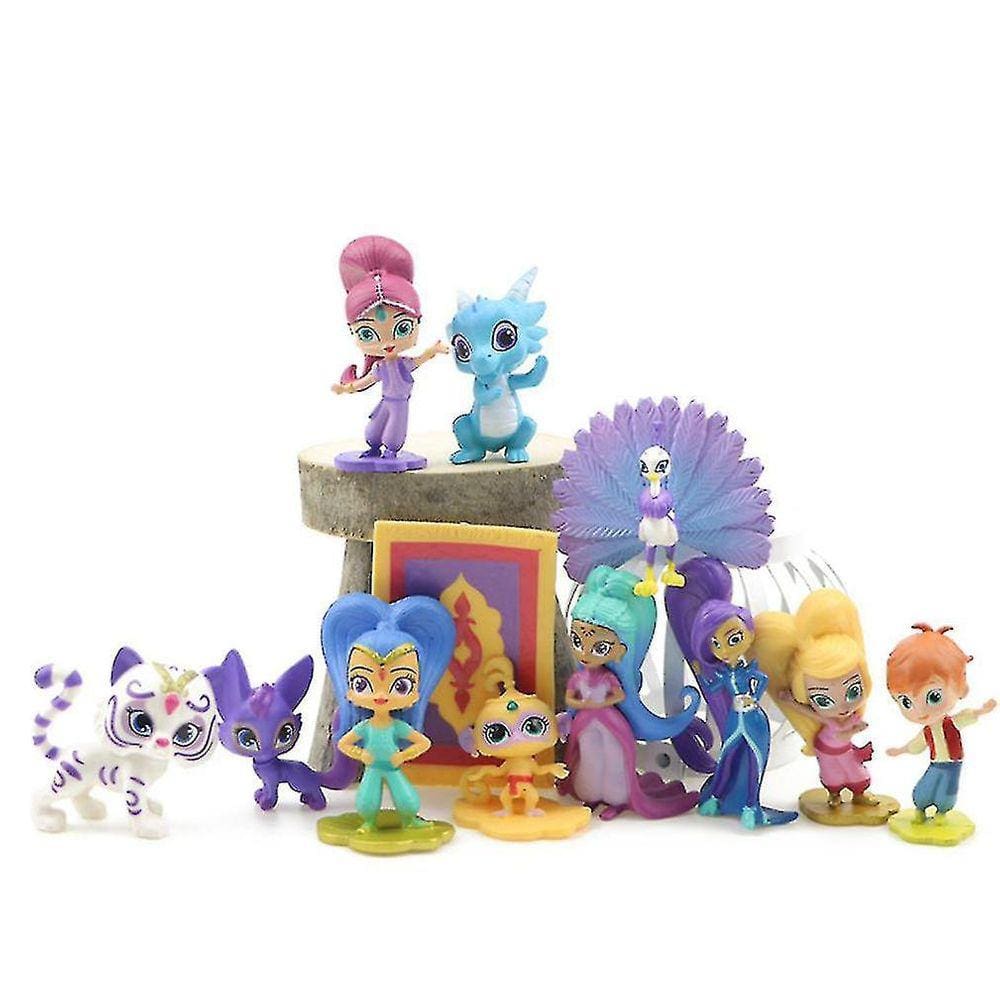 12pcs cintilar e brilhar figura brinquedo crianças presente de aniversário (um si