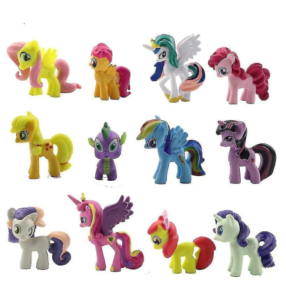 12pcs Pony Horse Mini Figura Brinquedo Presente Brinquedo (Um tamanho)