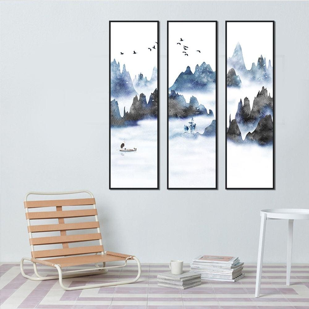Imagem decorativa 3 peças sem moldura 30*60*3