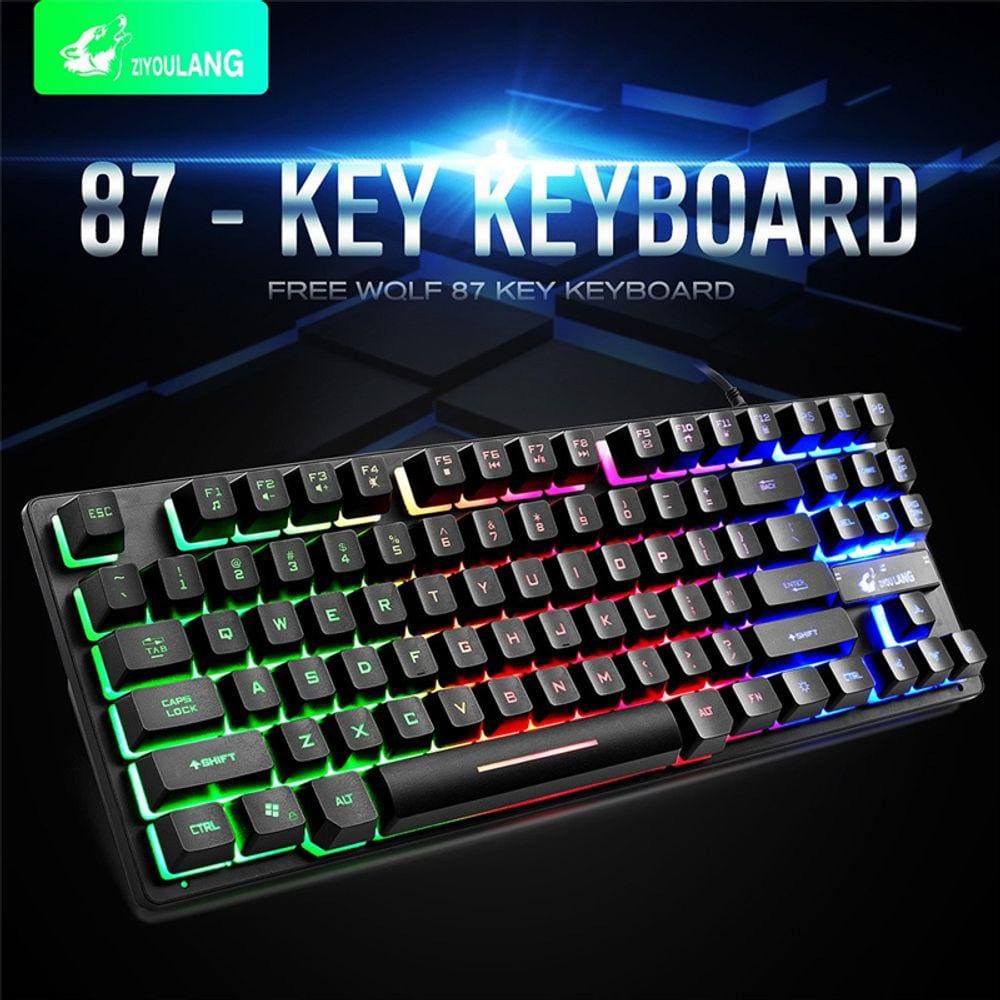 Teclado Gamer Mecânico 87 Teclas Led Light