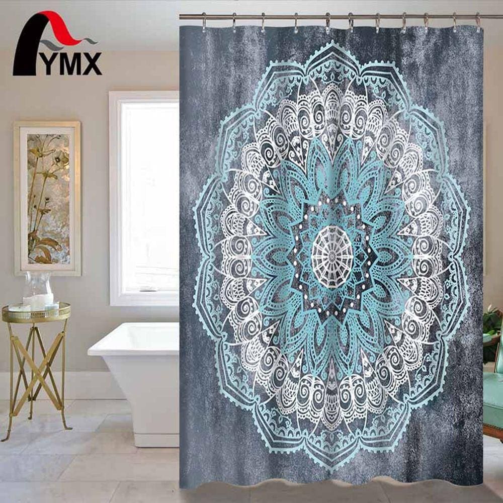 Mandala indiana chuveiro cortina boêmio Lotus impressão Waterproo