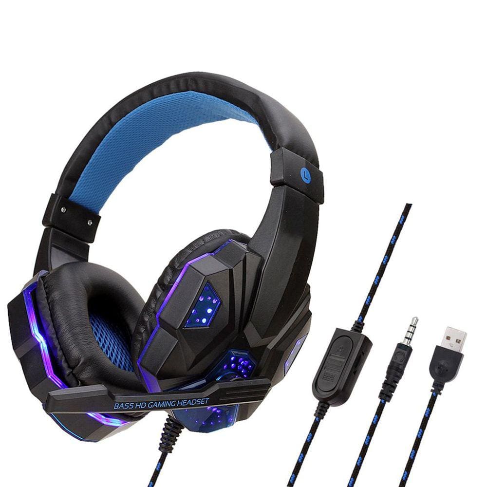 Fones de ouvido para jogos com luz LED profissional para PS4