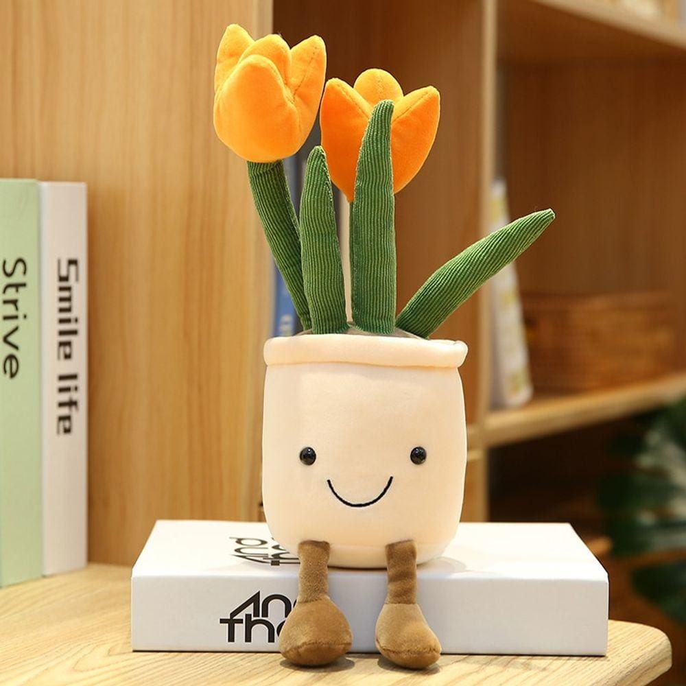 35cm realista tulipa pelúcia brinquedo recheado suculento planta sala d