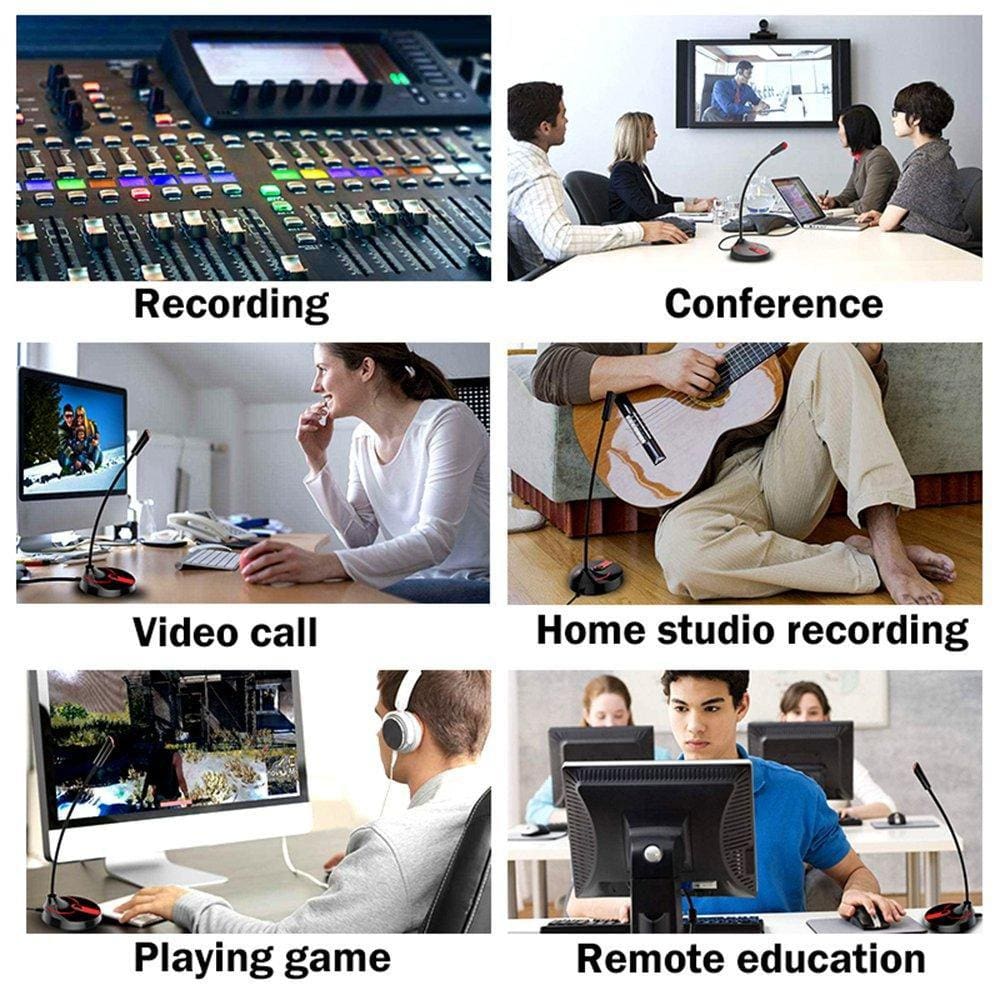 TE Microfone condensador de capacitância de mesa com fio