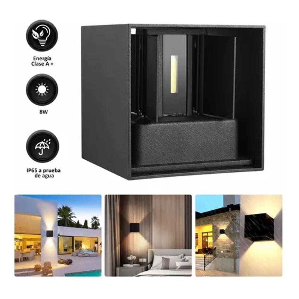 Lâmpada de parede moderna impermeável regulável com luz quente 8W