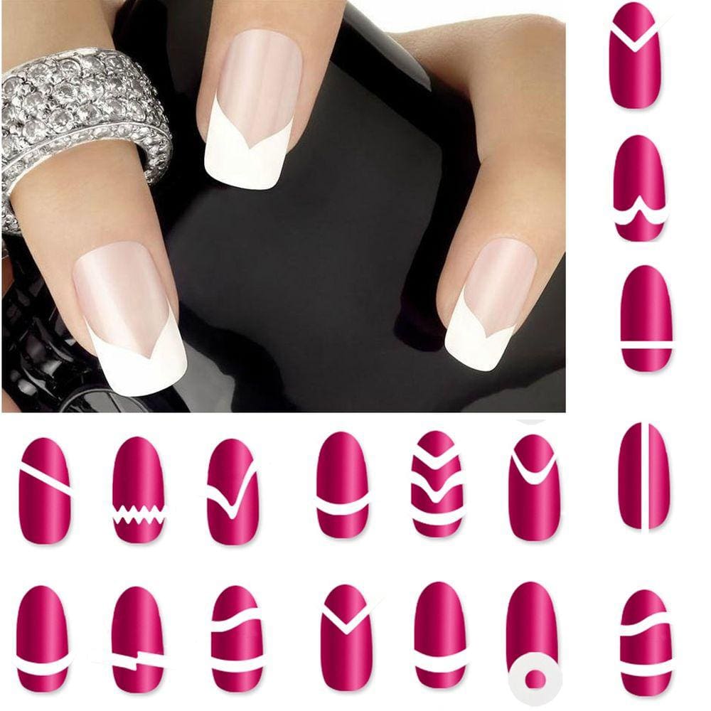 Adesivo de unha 18PCS francês manicure branco