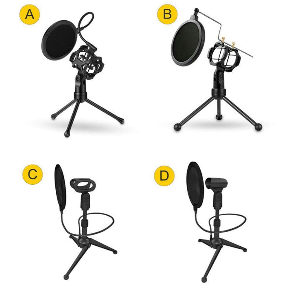 Tripé Microfone Ajustável Suporte de Desktop Portátil