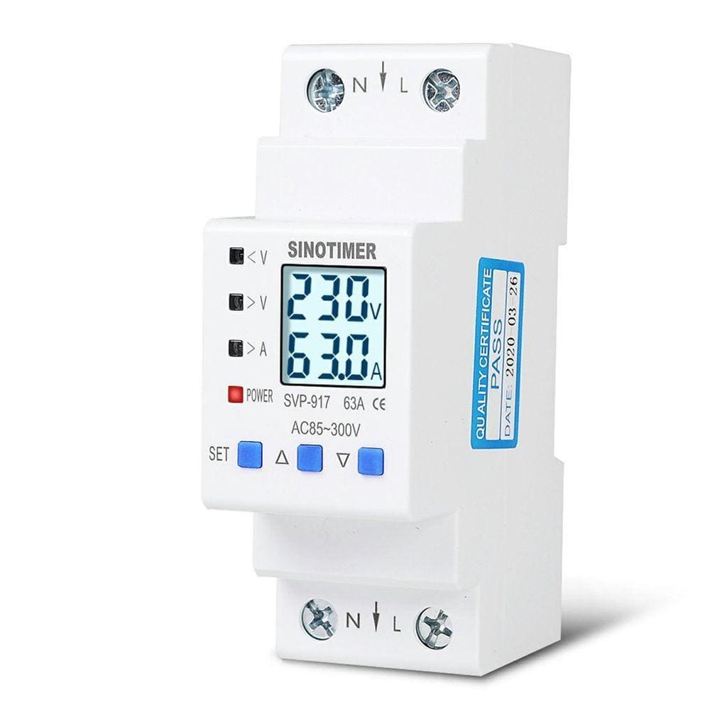 Medidor de energia protetor 85-300V luz de fundo ajustável sobre e