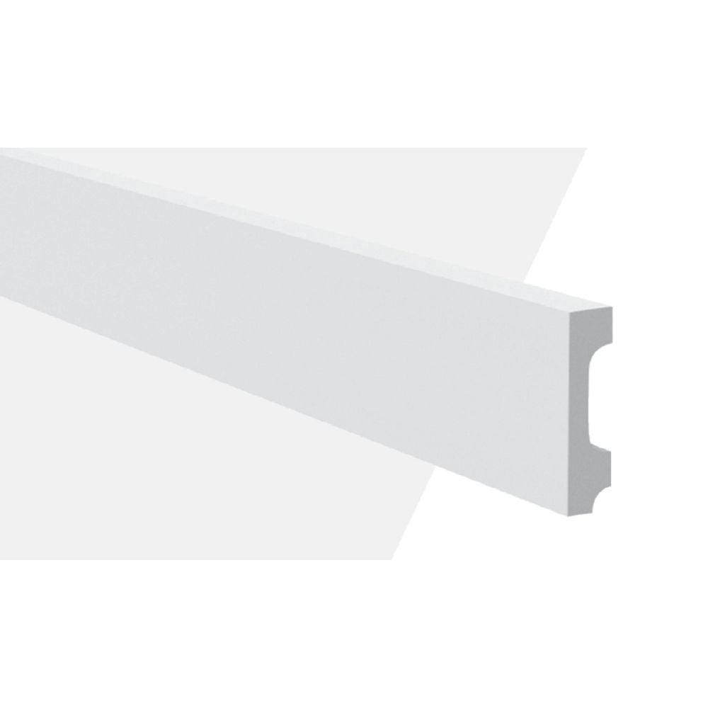 Rodapé de Poliestireno Liso ML7 18mm x 244cm x 7cm Branco