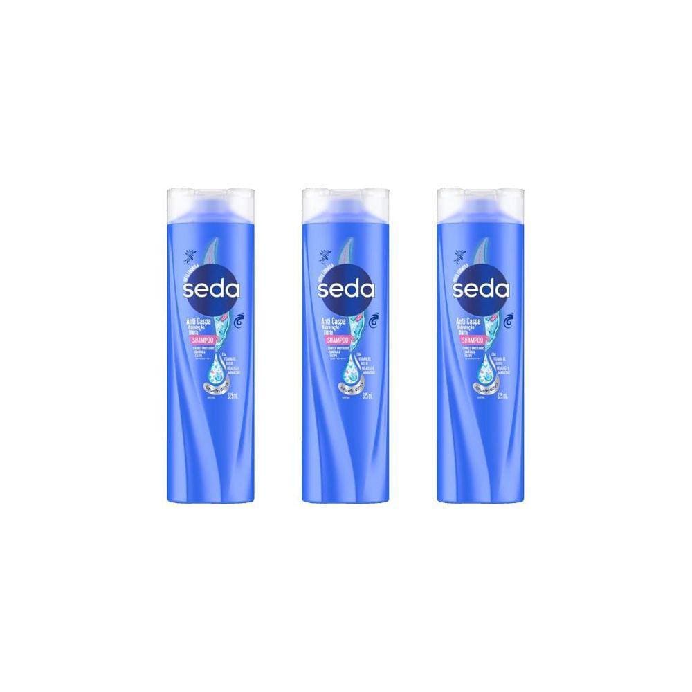 Shampoo Seda 325Ml Anticaspa Hidratante Diário-Kit C/3Un