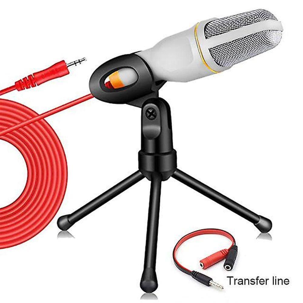 Branco#4 Microfone Condensador de Cor Home Karaoke Mic Desktop