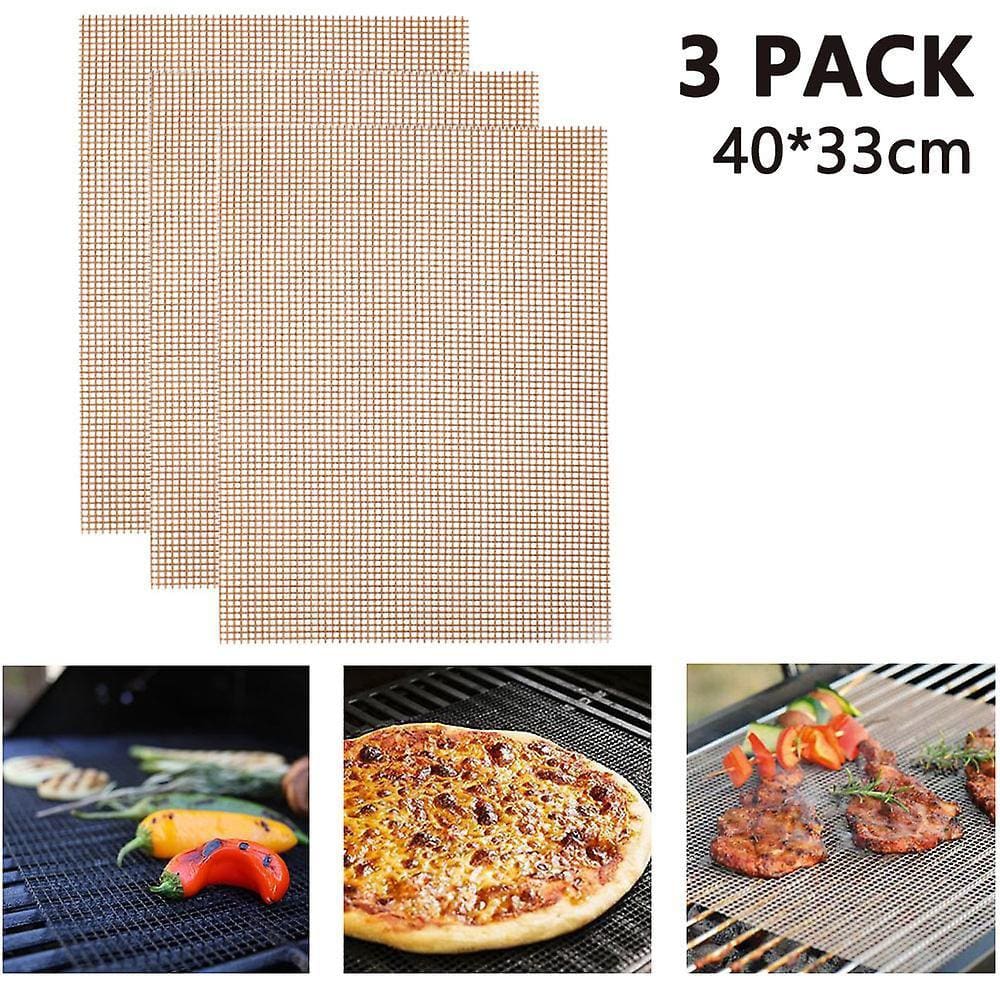 Churrasqueira Grill Mat 3pcs, Non-Stick Baking Reutilizável Barbecue Cooki