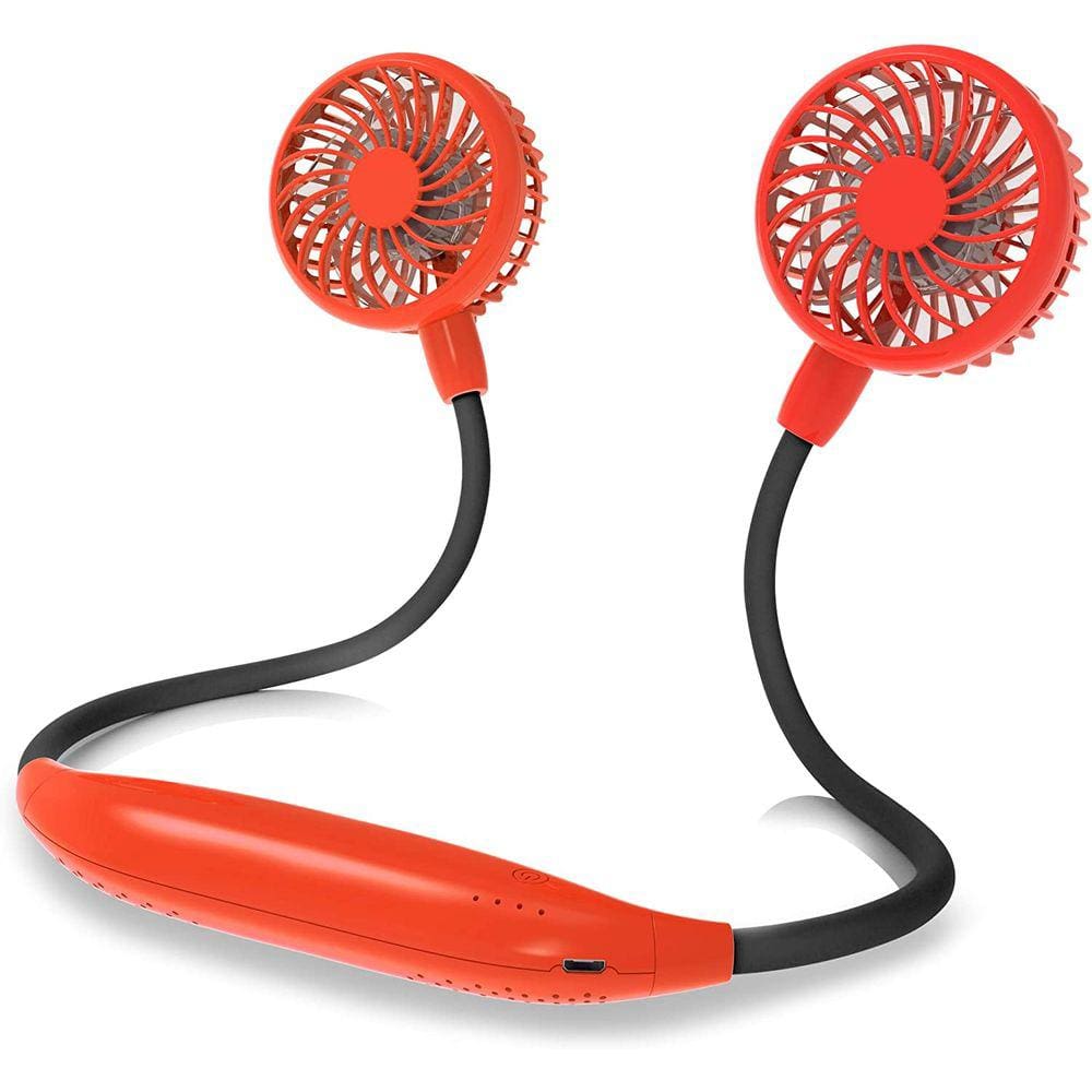 USB recarregável 360 ° Airflow portátil sem folha pescoço ventilador (pino