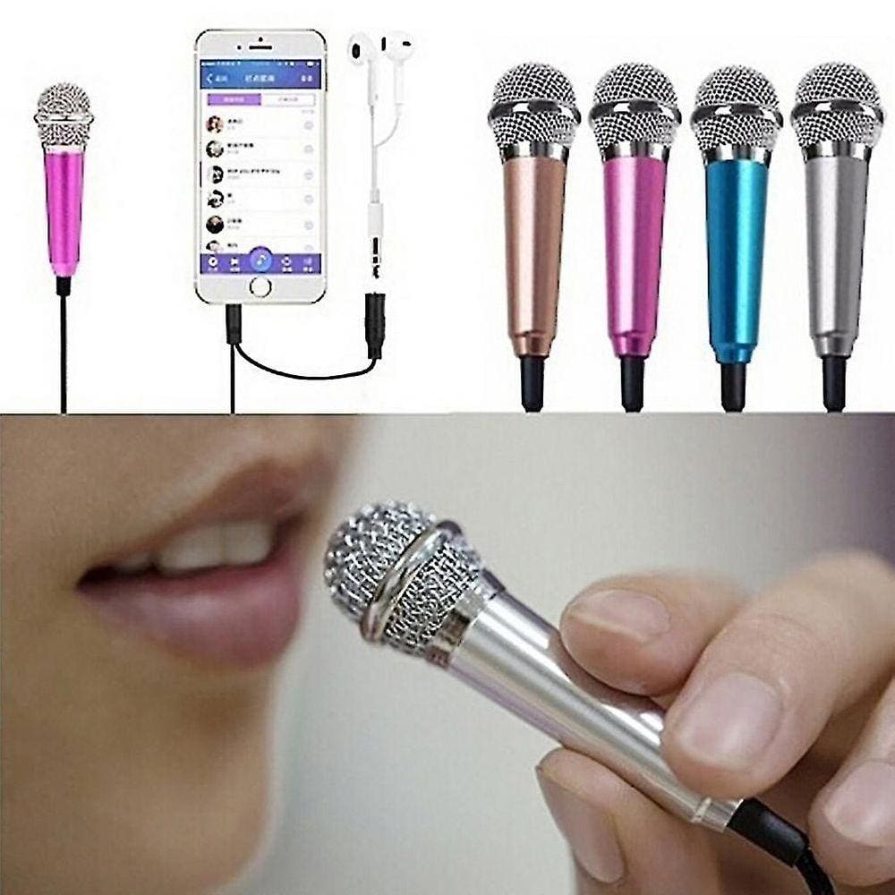 Rosa Vermelho#Portátil 3.5mm Stereo Studio Mic KTV Mini Microphon