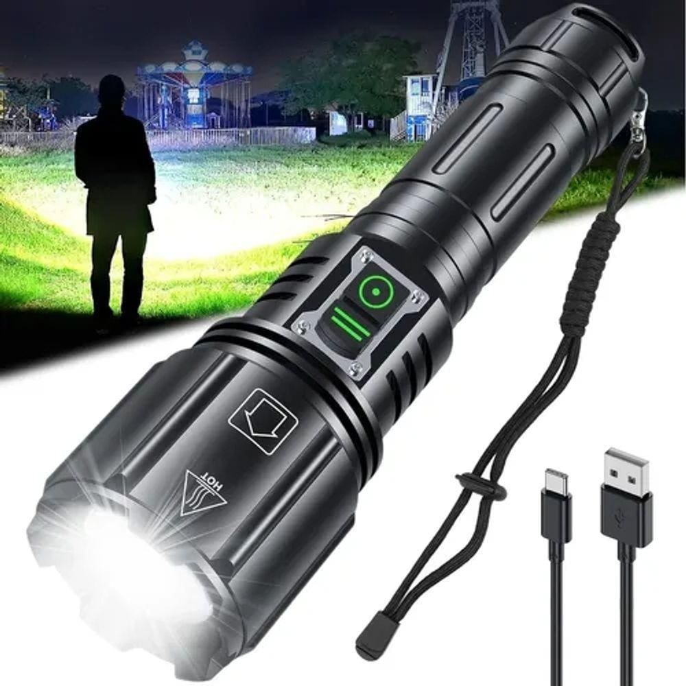 Lanterna LED recarregável 120000 Lumens Xhp160 Lanterna