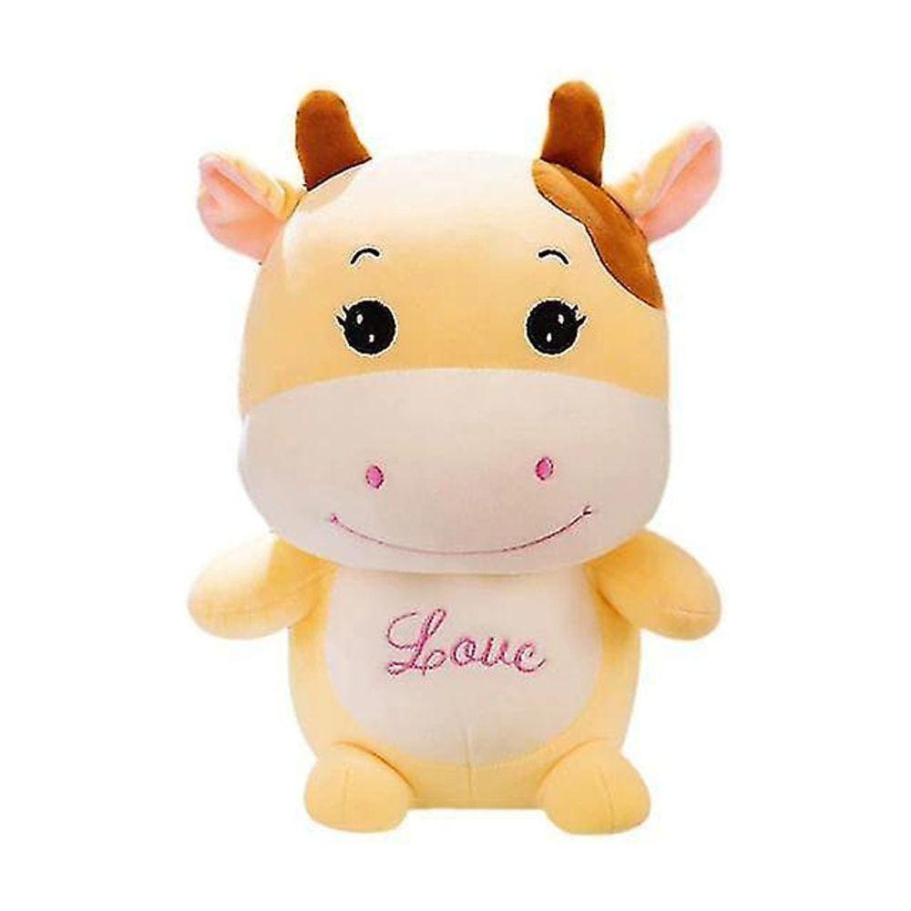 25cm bonito amarelo cartoon vaca amor boneca travesseiro brinquedo Valentim `