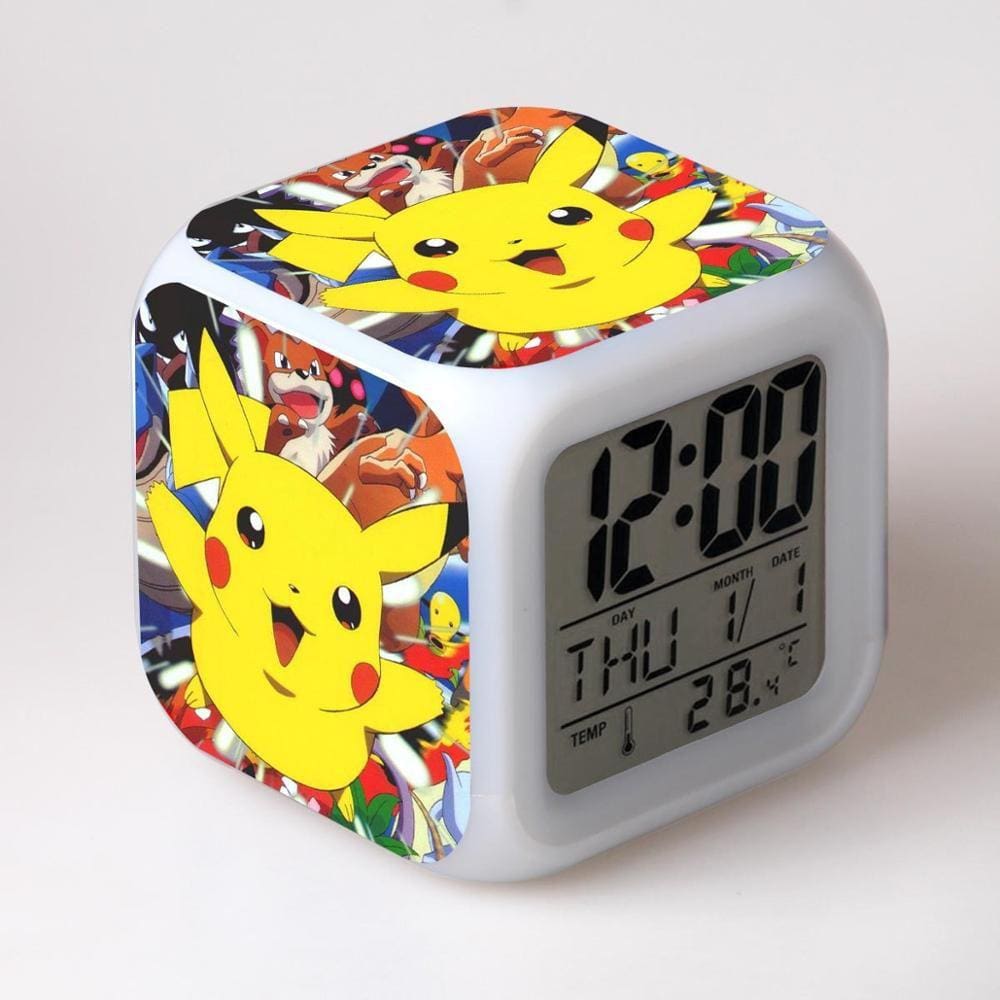 Pokemon Pikachu Despertador LED Despertador Digital Relógio e=