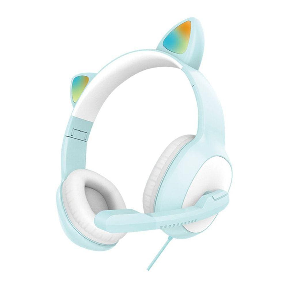 Bonito Cute Cat Ears Gaming Headset Fones de ouvido com microfone