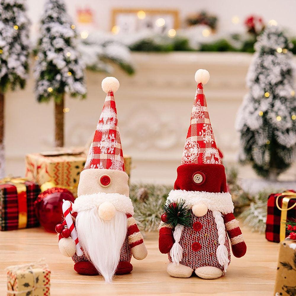 Decoração de brinquedo de pelúcia Christmas Gnomos Santa