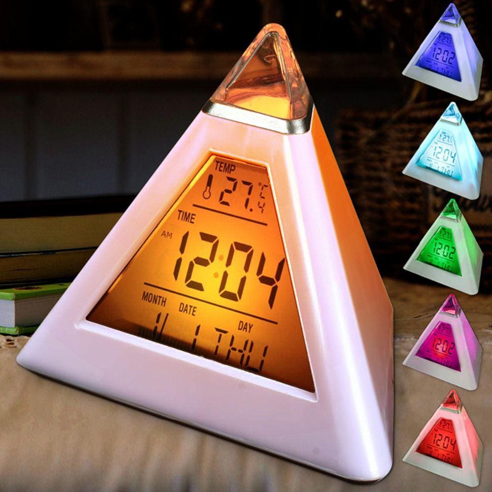Despertador digital Charminer 7 LED Change com temperatura