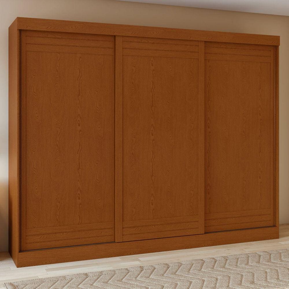 Guarda-roupa 3 Portas 4 Gavetas Nice Frassino/Off White/Frassino