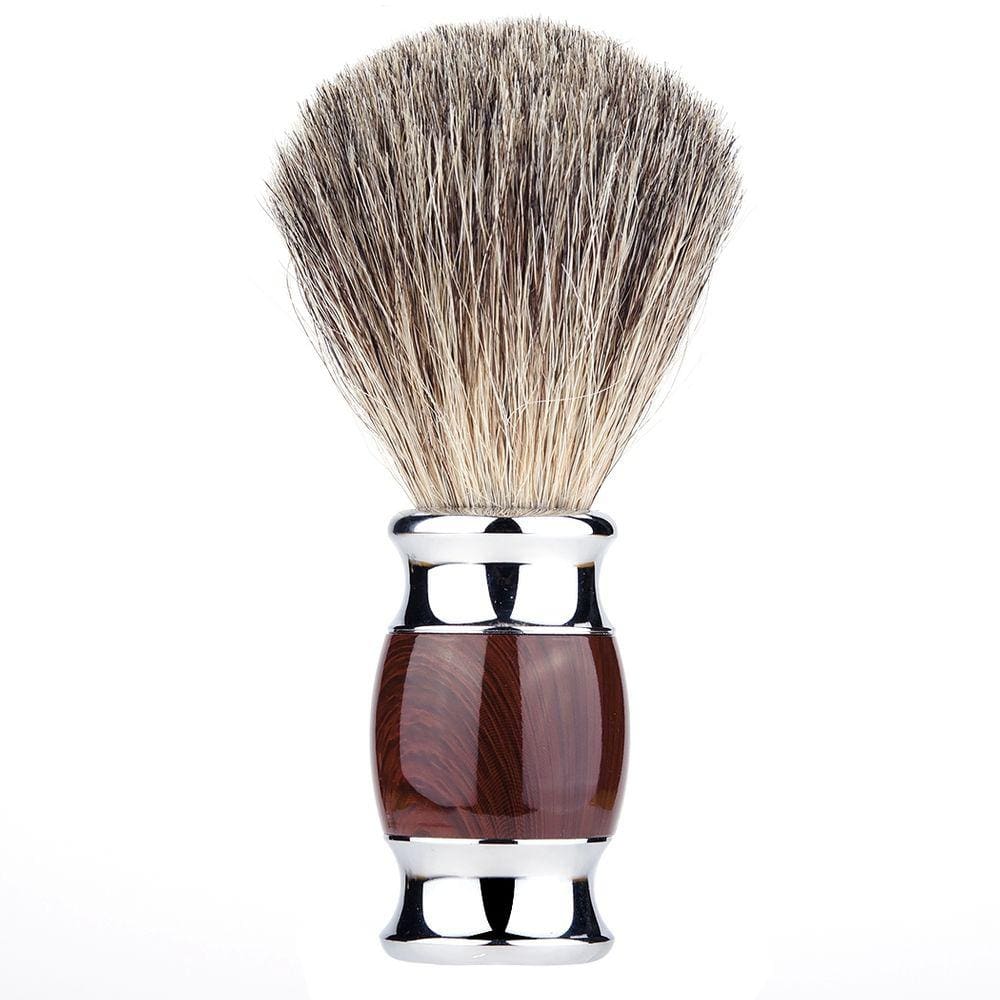 Escova de barbear Pure Badger Hair - Madeira +100% cabelo