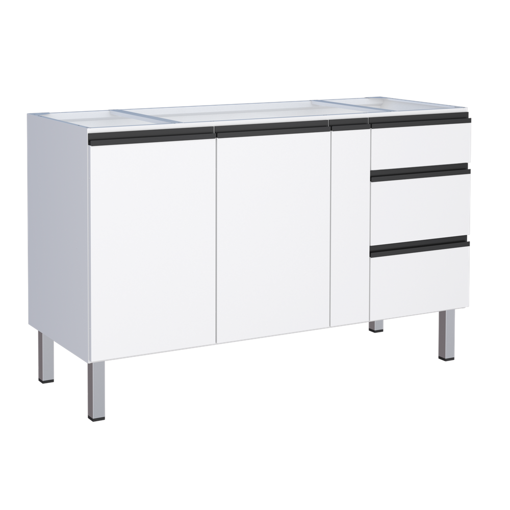 Gabinete Em Aço Gaia Flat C/ Portas Portas Condimento -Moderno- Tam.120,150,180,200 Mt - Cozimax