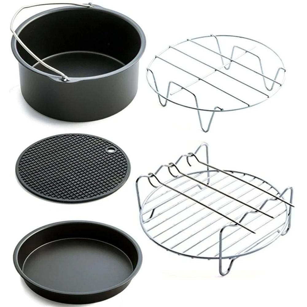 5pcs Air Fryer Acessórios Fryer Basket Assando Pizza Grill P