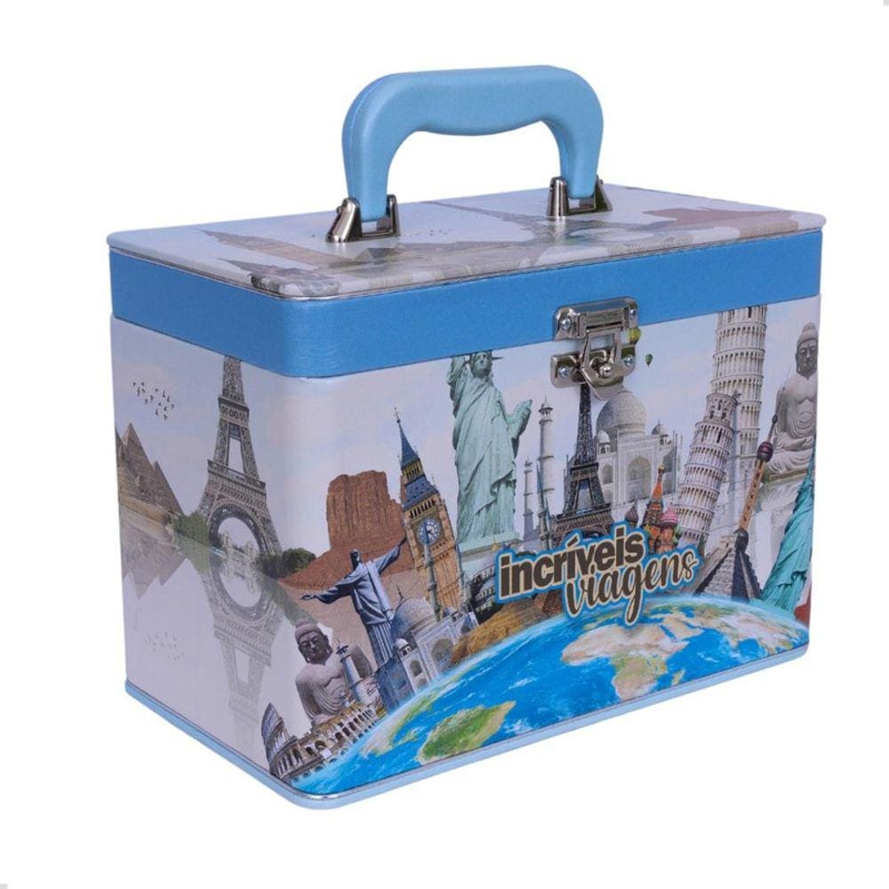 Maleta Box 10x15 600 fotos 6 Álbuns Fotográficos INCRÍVEIS VIAGENS Mundo Roteiro
