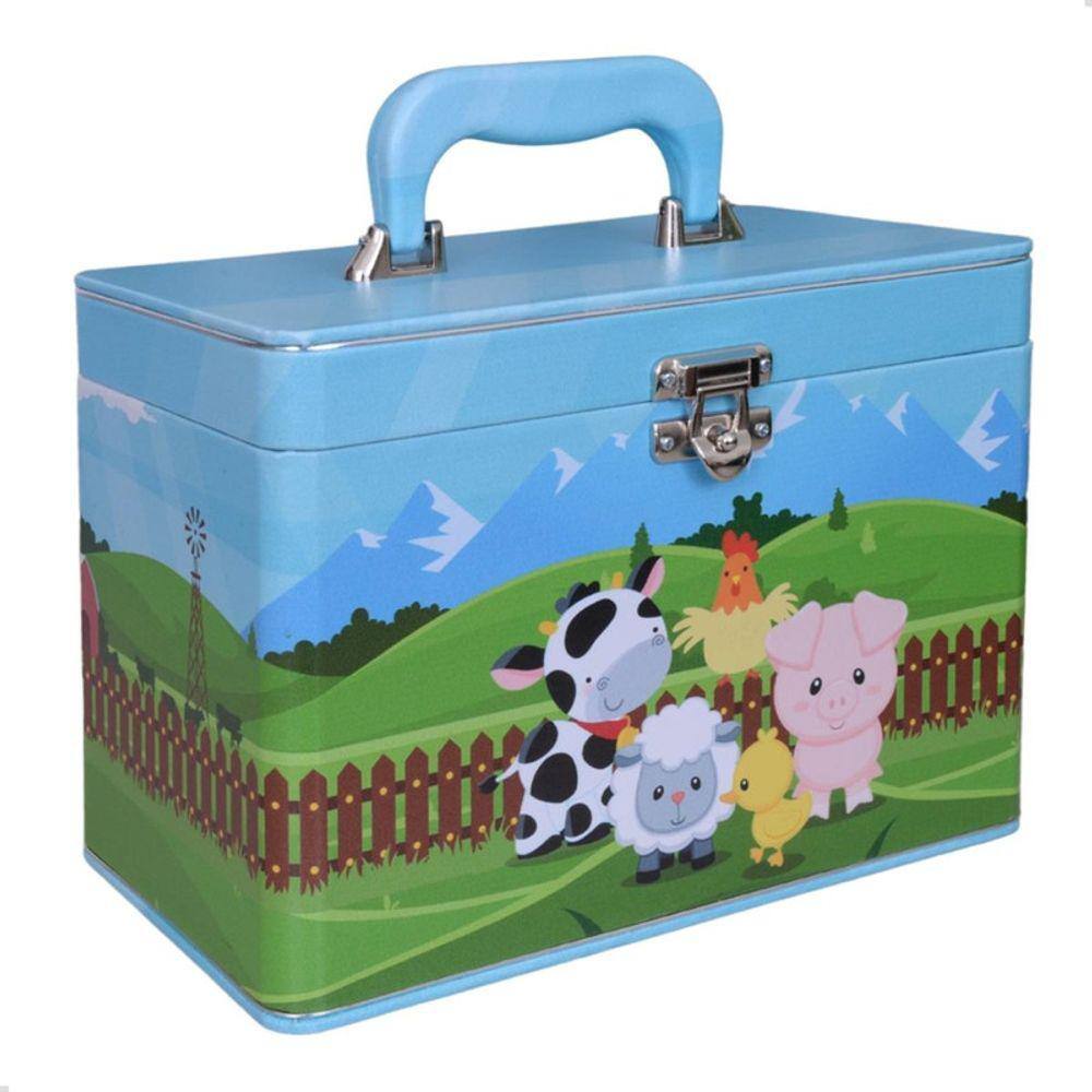 Maleta Box 240 fotos 15x21 com 4 Álbuns Fotográficos FAZENDINHA Bebê Sítio Animais