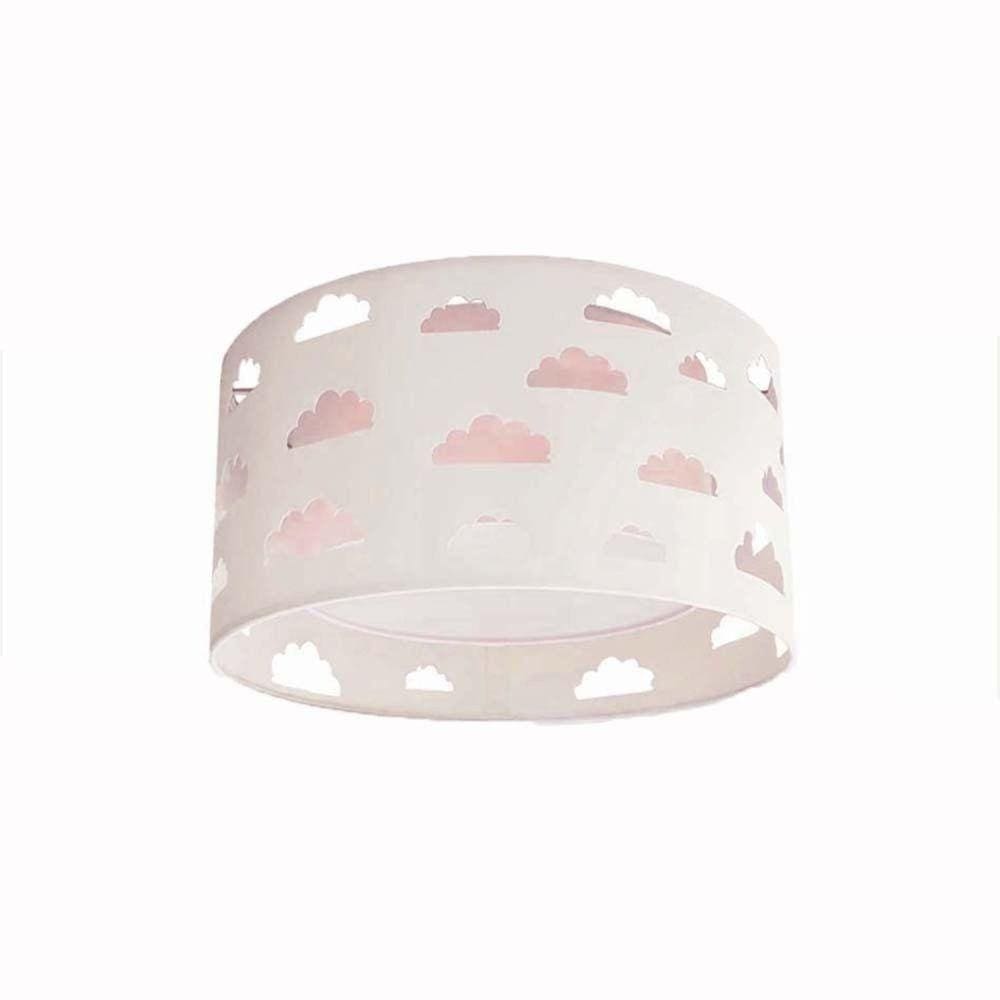Luminária Plafon Nuvens Duplo 30x16 Rosa/Branco