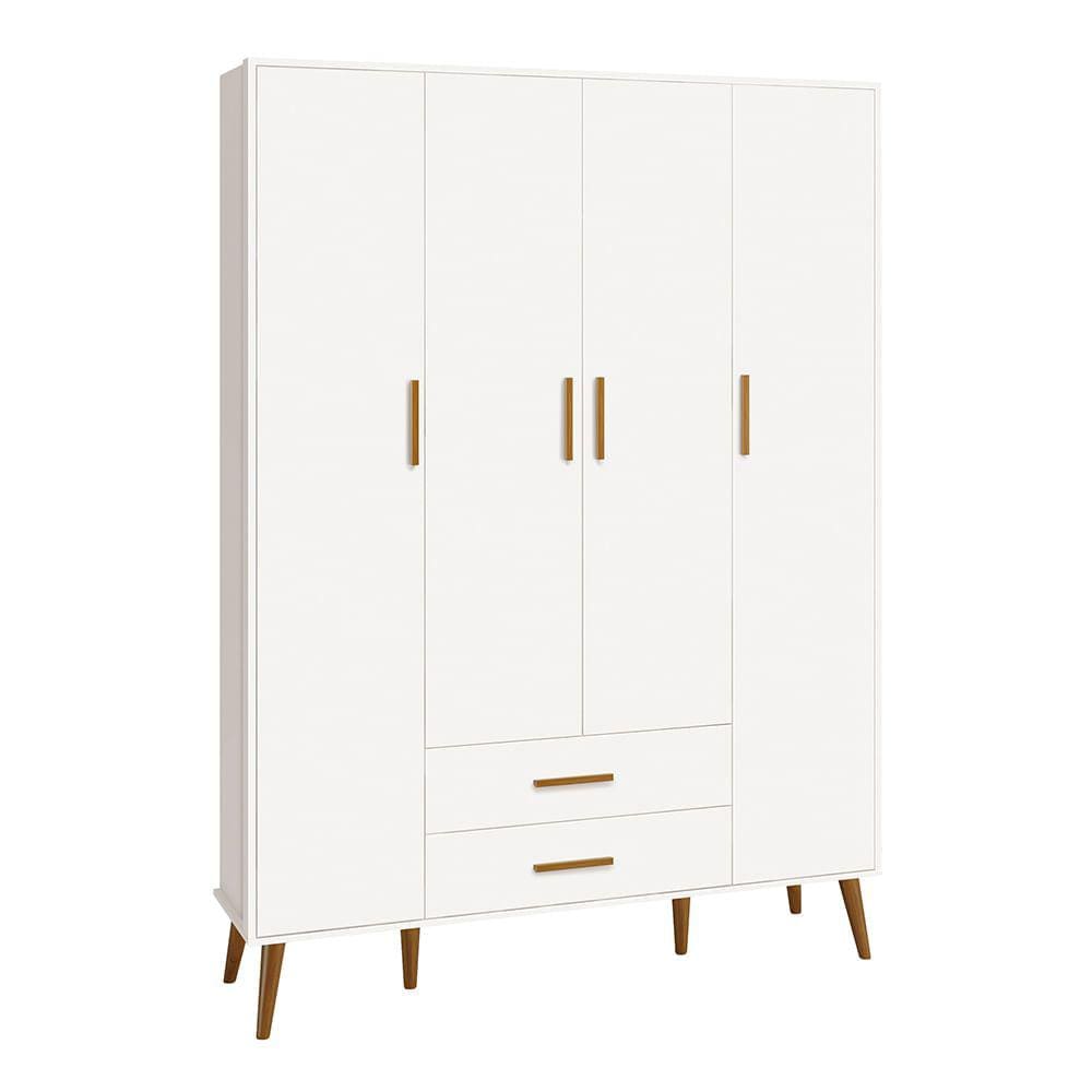 Guarda-Roupa Isis 4 Portas e 2 Gavetas – Branco Fosco