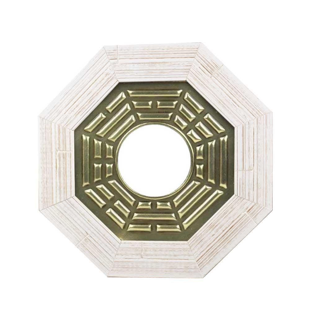 Quadro Feng Shui Baguá Céu Posterior Espelho Moldura Clara