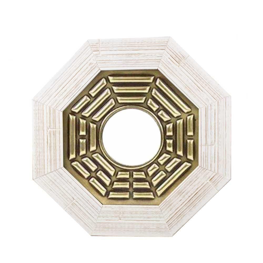 Quadro Feng Shui Baguá Céu Anterior Espelho Convexo Moldura