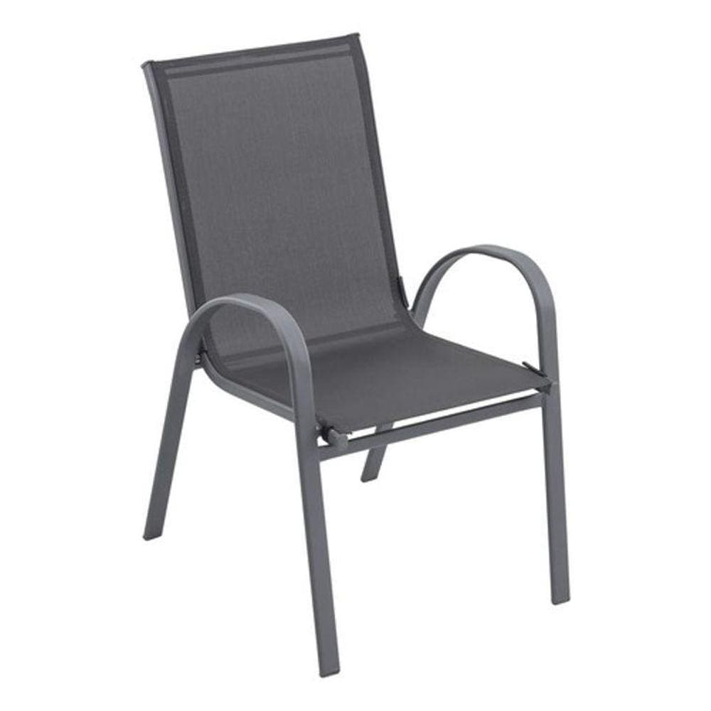 Kit 4 Cadeiras Para Jardim - Cinza - 91X55X69Cm - Importadas
