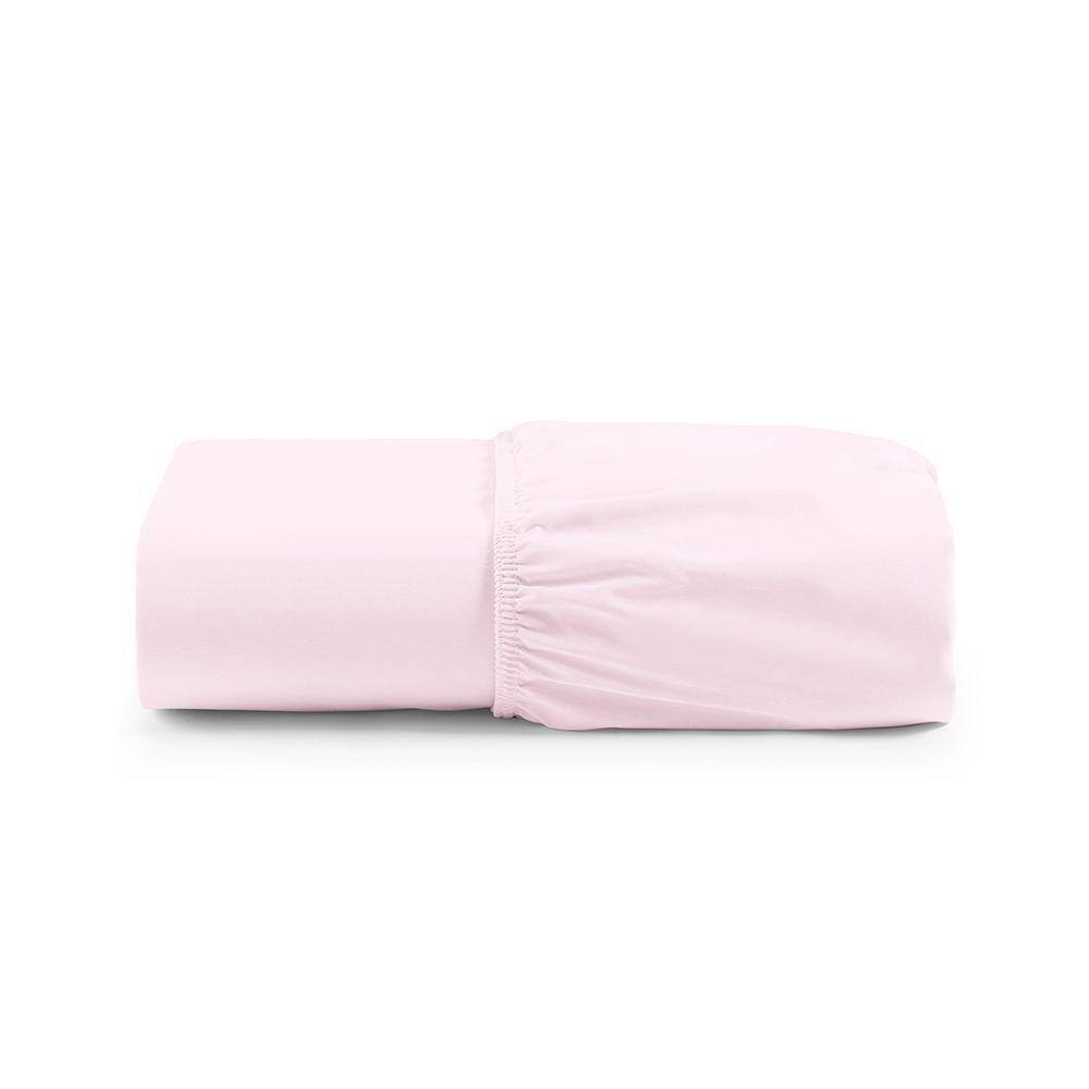 Lençol De Baixo Casal Queen Avulso Com Elástico Primor Percal 400 Fios - Rosa