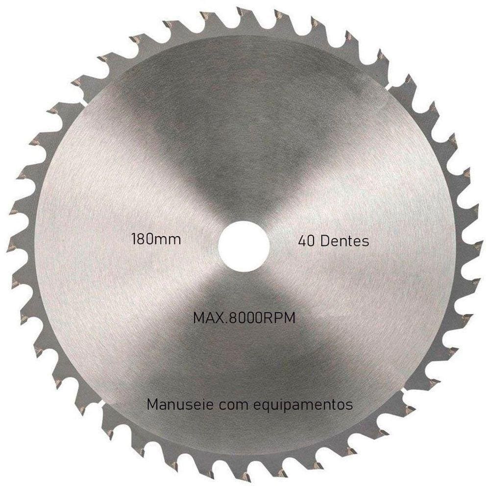 Disco De Serra Circular Com 40 Dentes 7\" 180mm Para Madeira