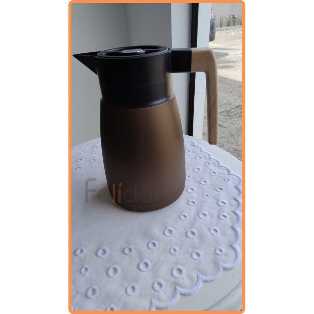 Garrafa Térmica Coffeeshop em Plástico cor Marrom Metálico 1L - Full Fit