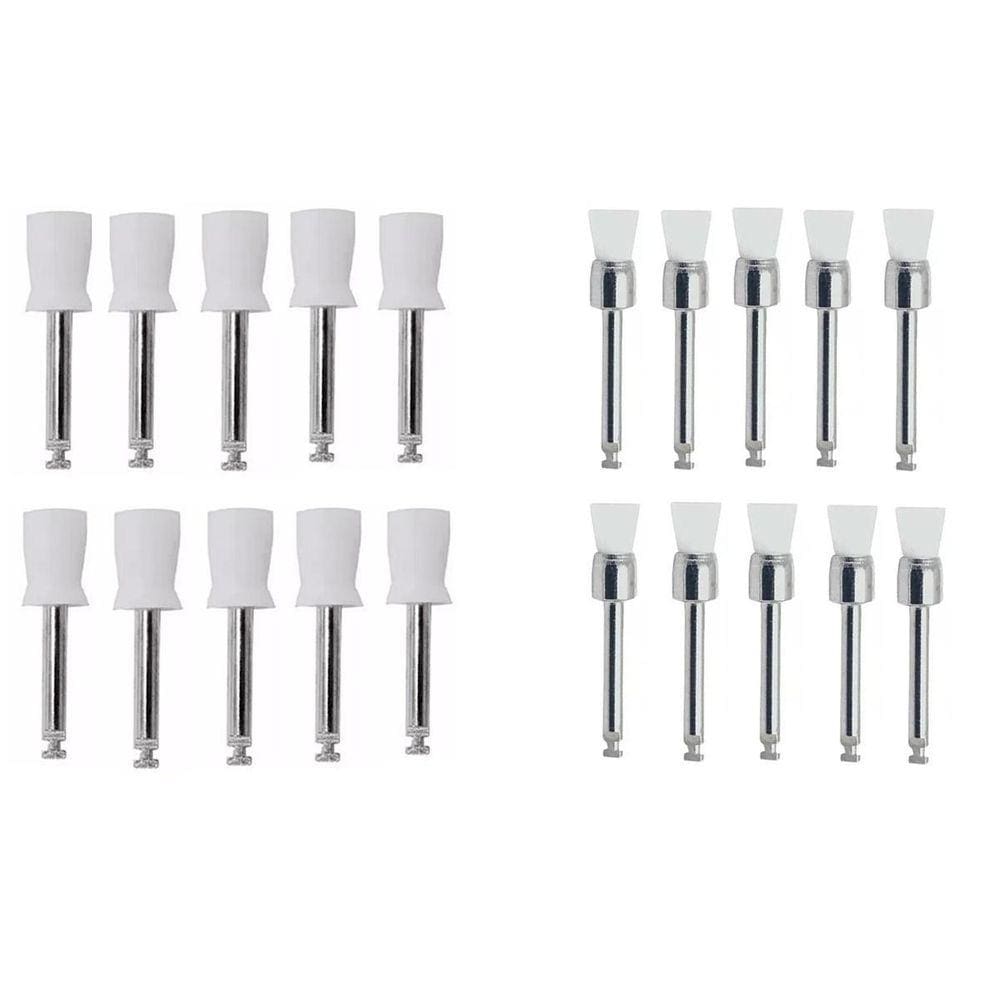 Kit 10 Escovas Robson + 10 Taças Borracha Autoclavável Aaf