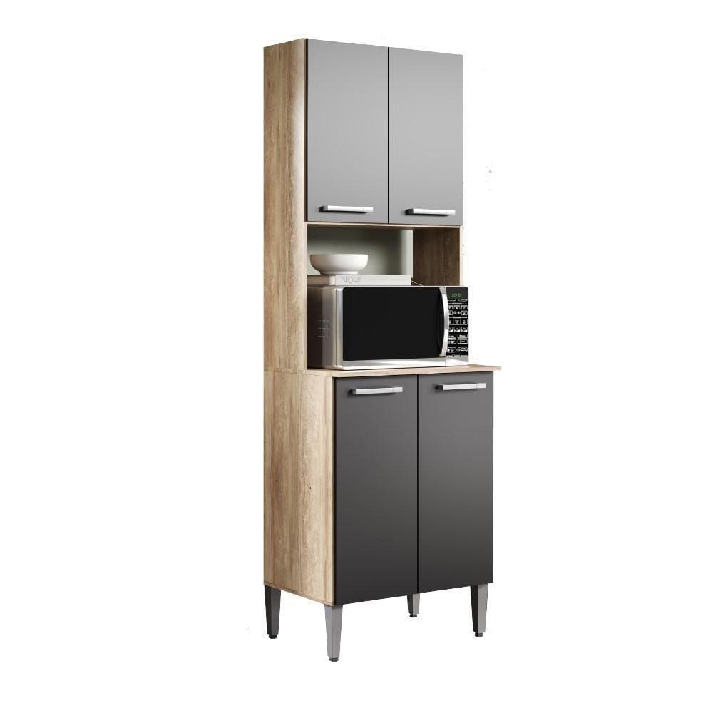 Torre Quente Cozinha Arizona 2783 Carraro - Carvalho/preto Carvalho/preto