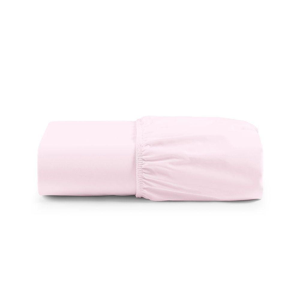 Lençol De Baixo Casal King Avulso Com Elástico Primor Percal 400 Fios - Rosa