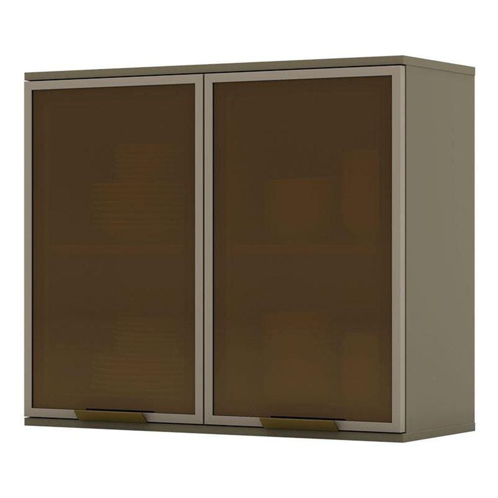 Armário Aéreo Évelin 2 Portas de Vidro 80 cm Duna - Henn